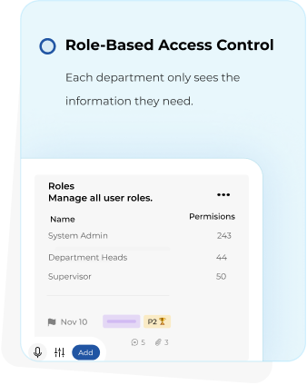 Role-based access and audit log security
